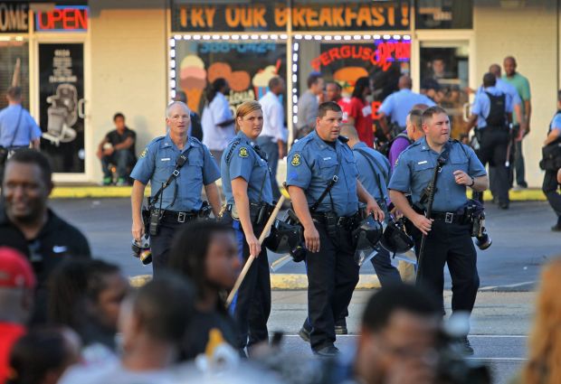 Protest continues along W. Florissant in Ferguson